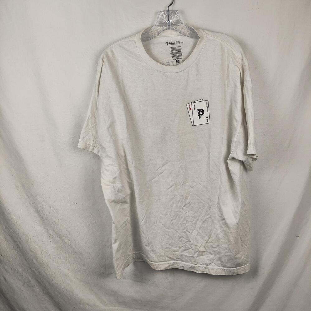 Primitive Skateboarding Shirt Mens XL White Live Now Pay Later Graphic Tee